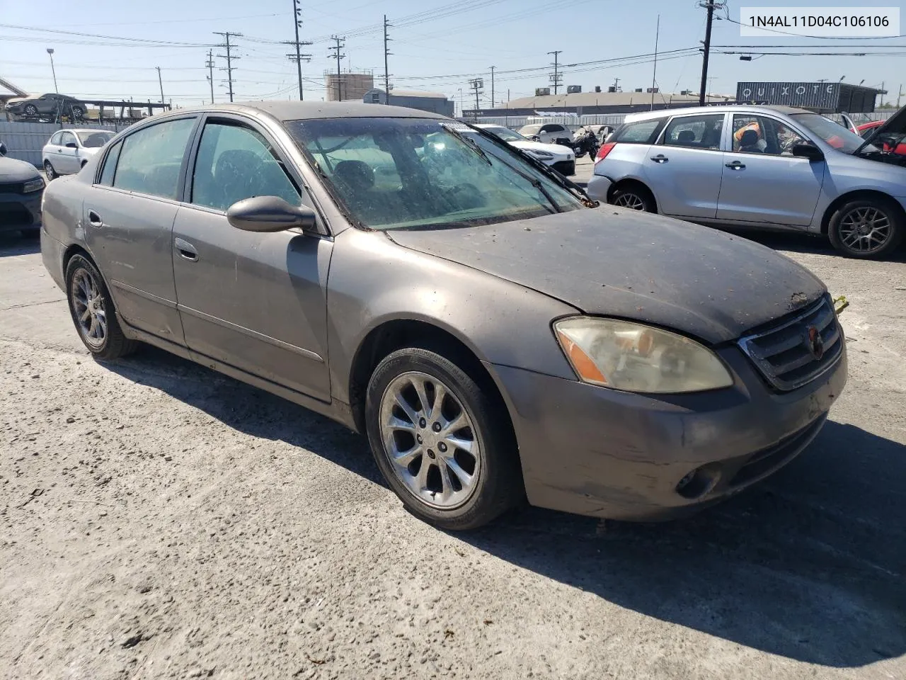 2004 Nissan Altima Base VIN: 1N4AL11D04C106106 Lot: 69338564