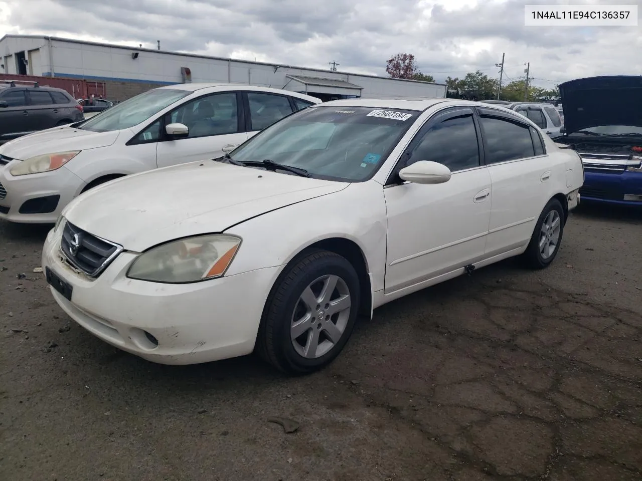 2004 Nissan Altima Base VIN: 1N4AL11E94C136357 Lot: 72603184