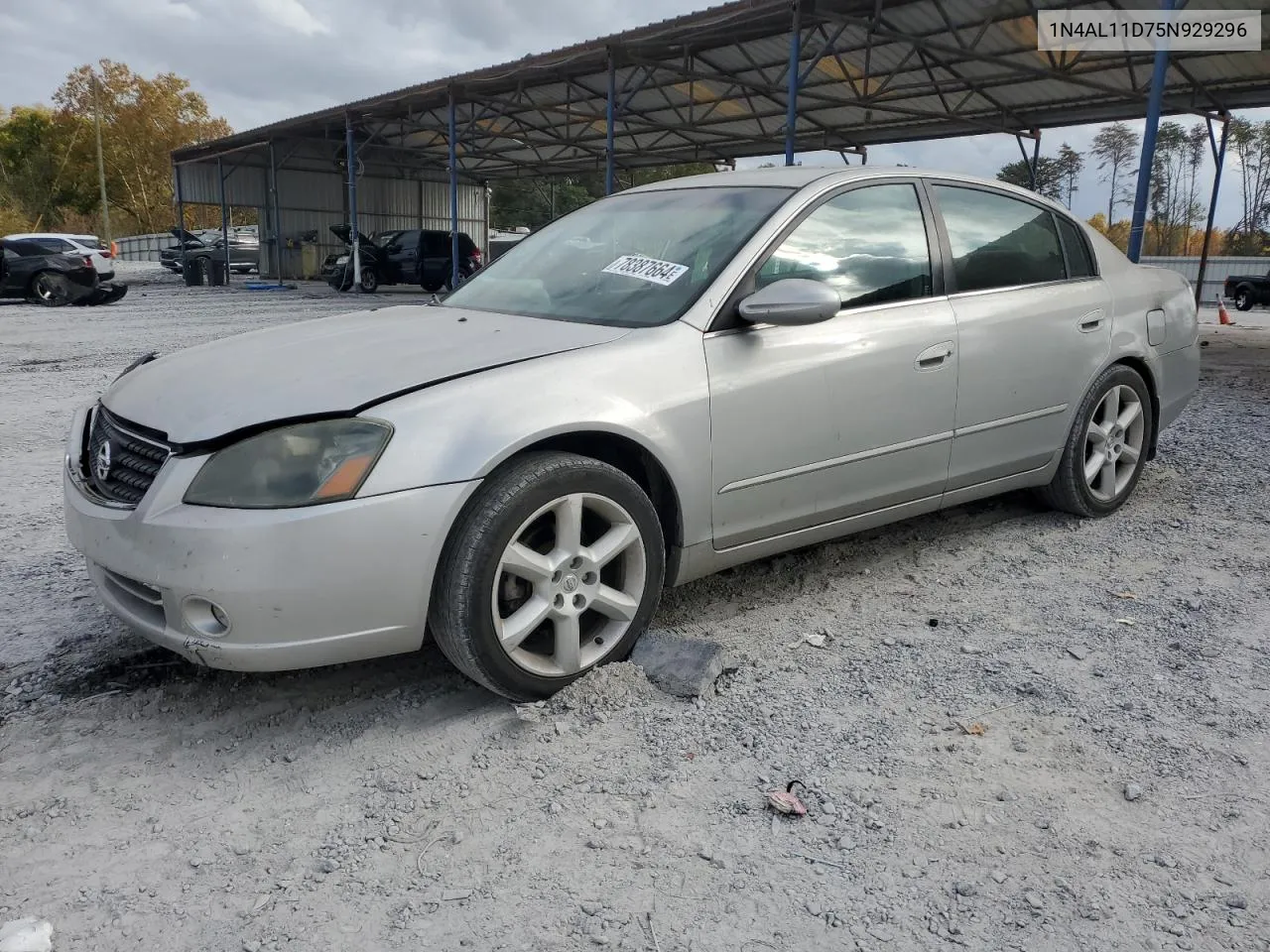 2005 Nissan Altima S VIN: 1N4AL11D75N929296 Lot: 78387664