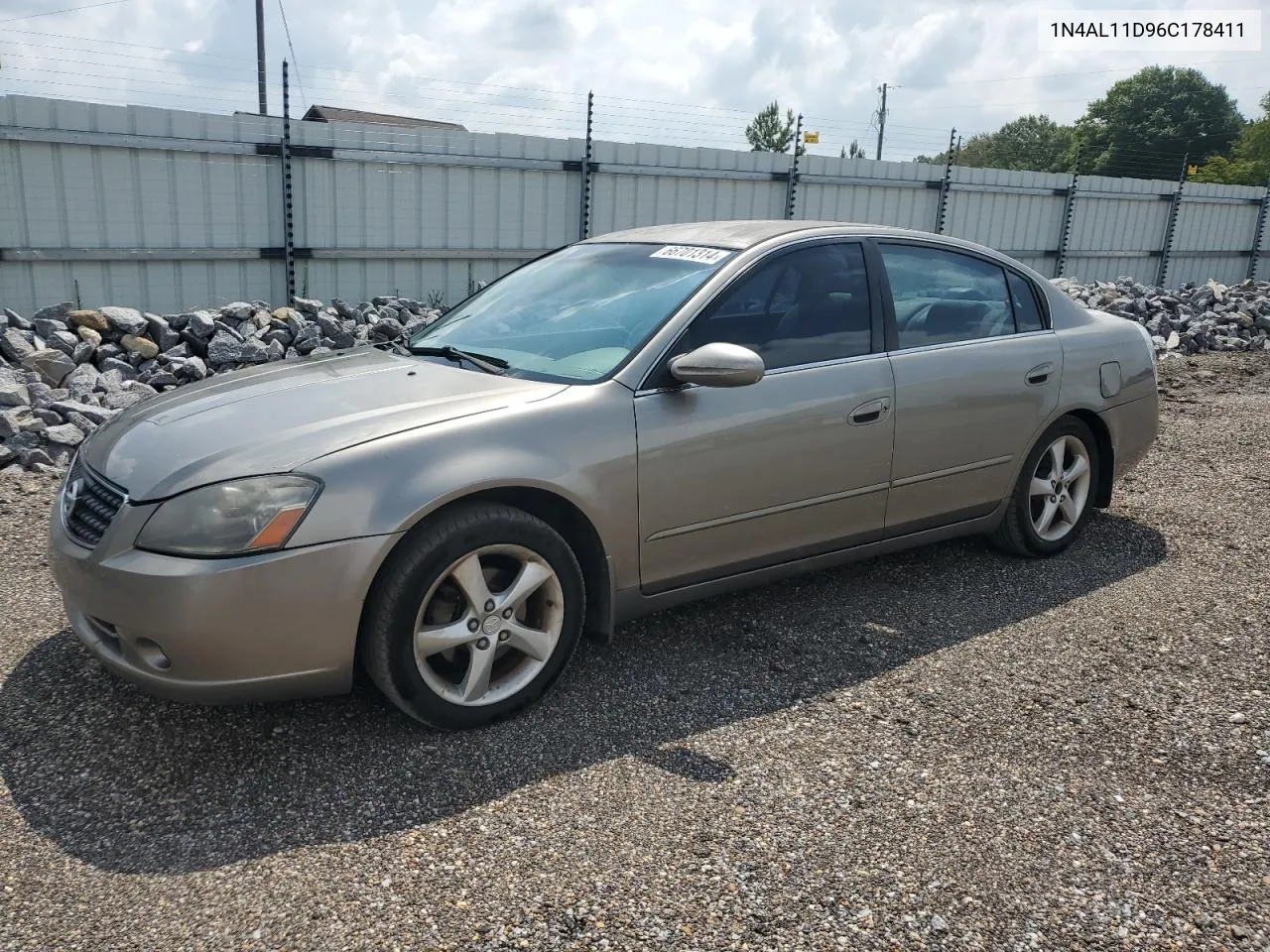 2006 Nissan Altima S VIN: 1N4AL11D96C178411 Lot: 66701314