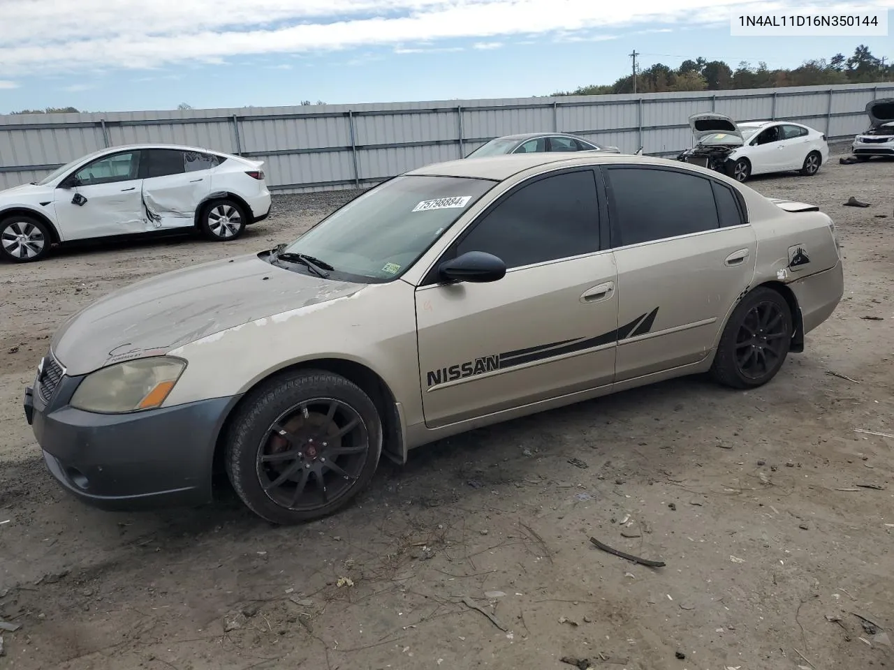 2006 Nissan Altima S VIN: 1N4AL11D16N350144 Lot: 75798884