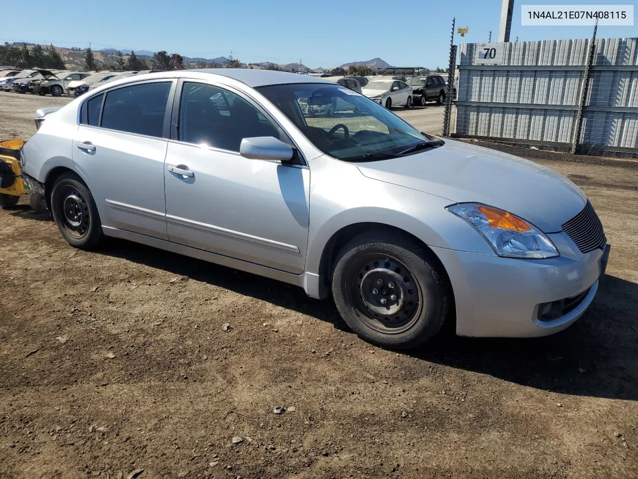 2007 Nissan Altima 2.5 VIN: 1N4AL21E07N408115 Lot: 70704894