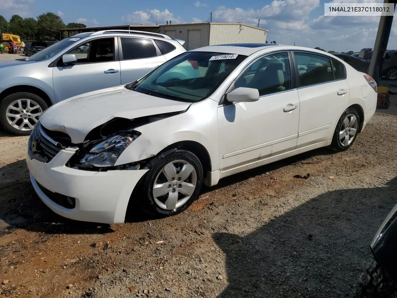 2007 Nissan Altima 2.5 VIN: 1N4AL21E37C118012 Lot: 70719014