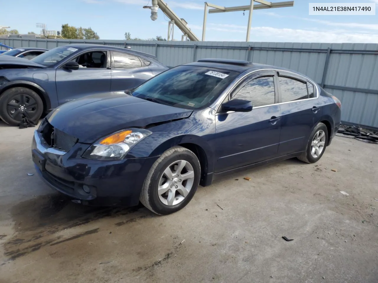 2008 Nissan Altima 2.5 VIN: 1N4AL21E38N417490 Lot: 76138154