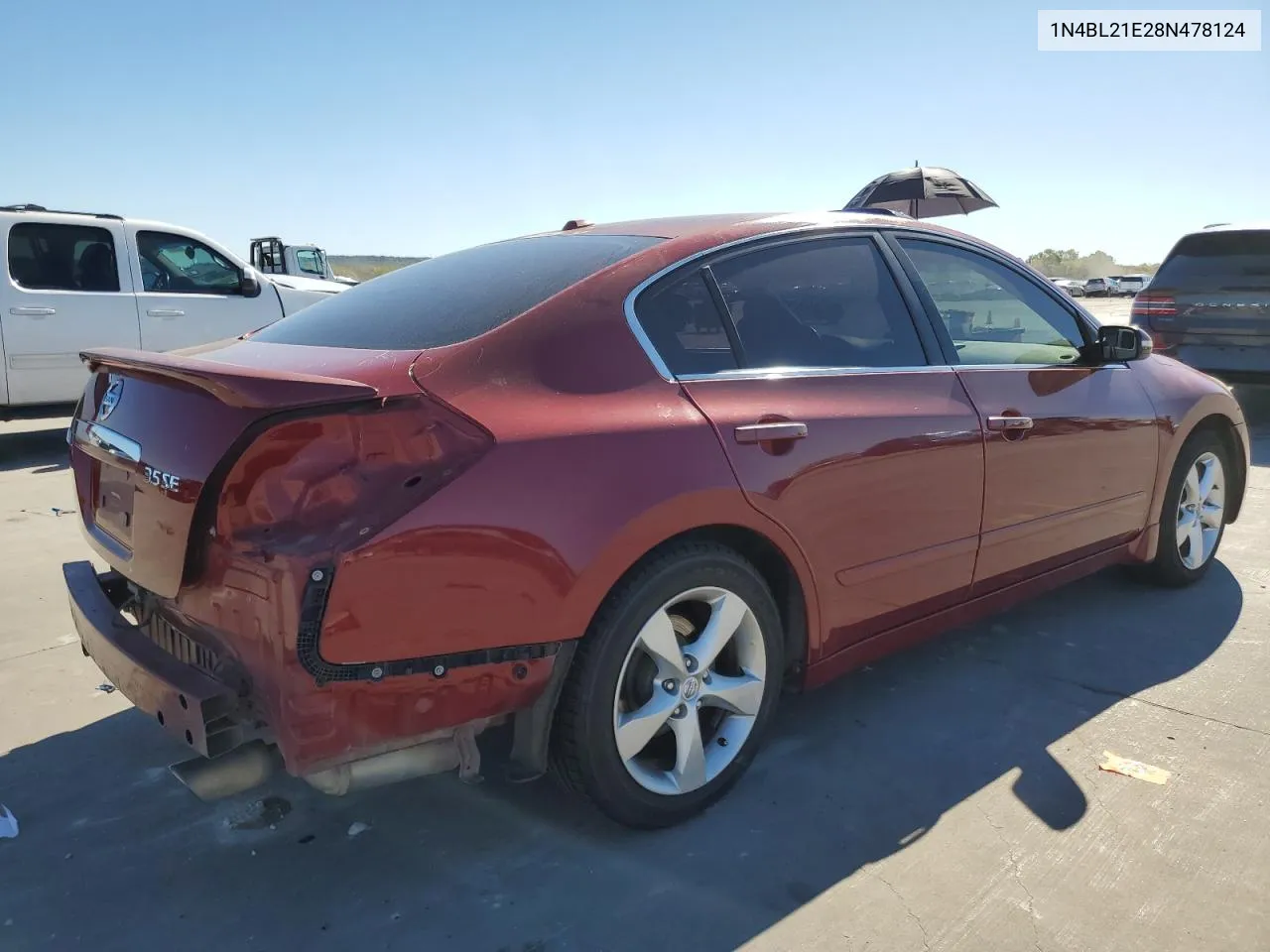 2008 Nissan Altima 3.5Se VIN: 1N4BL21E28N478124 Lot: 80653224