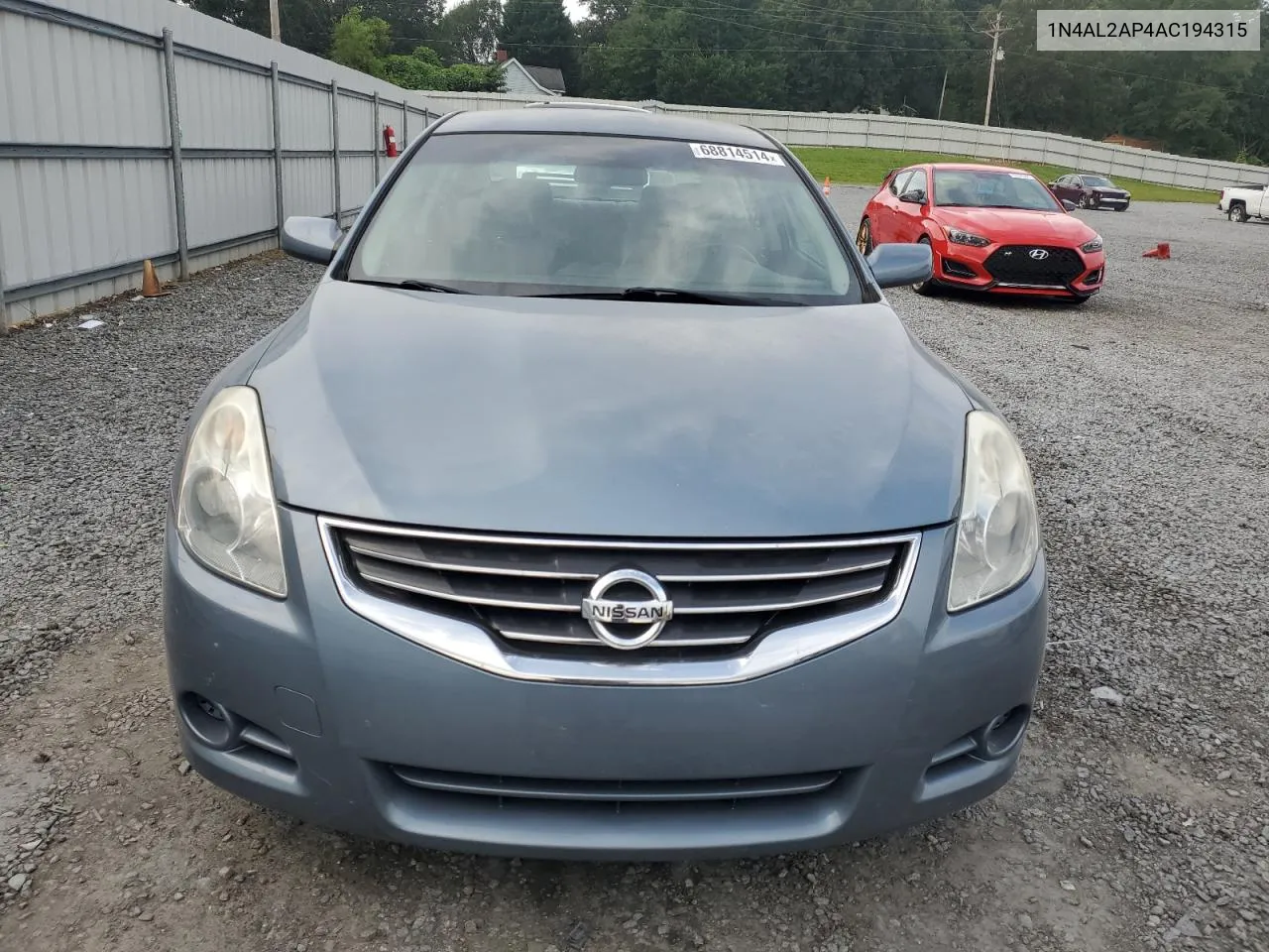 2010 Nissan Altima Base VIN: 1N4AL2AP4AC194315 Lot: 68814514