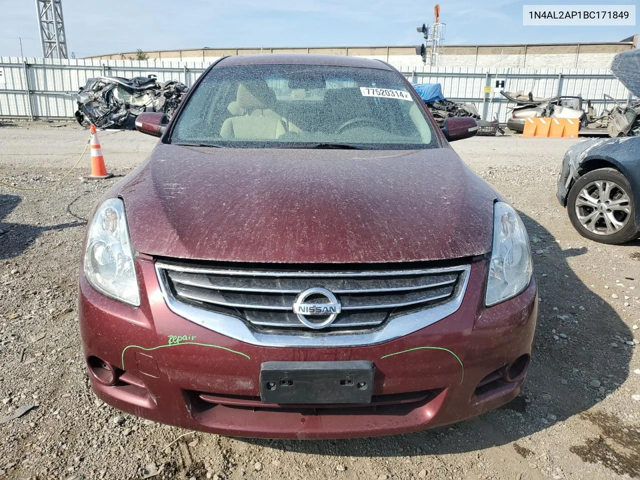 2011 Nissan Altima Base VIN: 1N4AL2AP1BC171849 Lot: 77520314