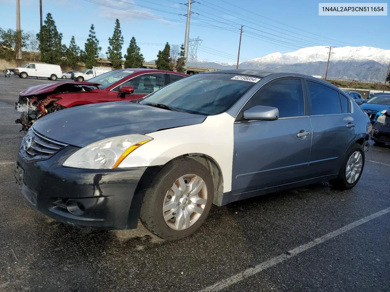 2012 Nissan Altima Base VIN: 1N4AL2AP3CN511654 Lot: 42198054