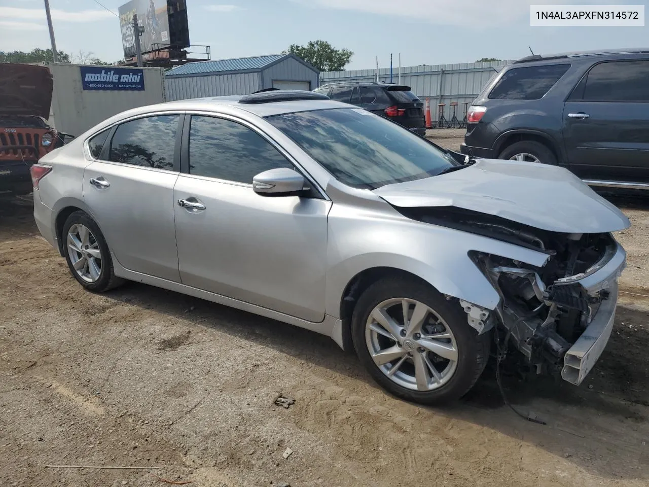 2015 Nissan Altima 2.5 VIN: 1N4AL3APXFN314572 Lot: 62715344