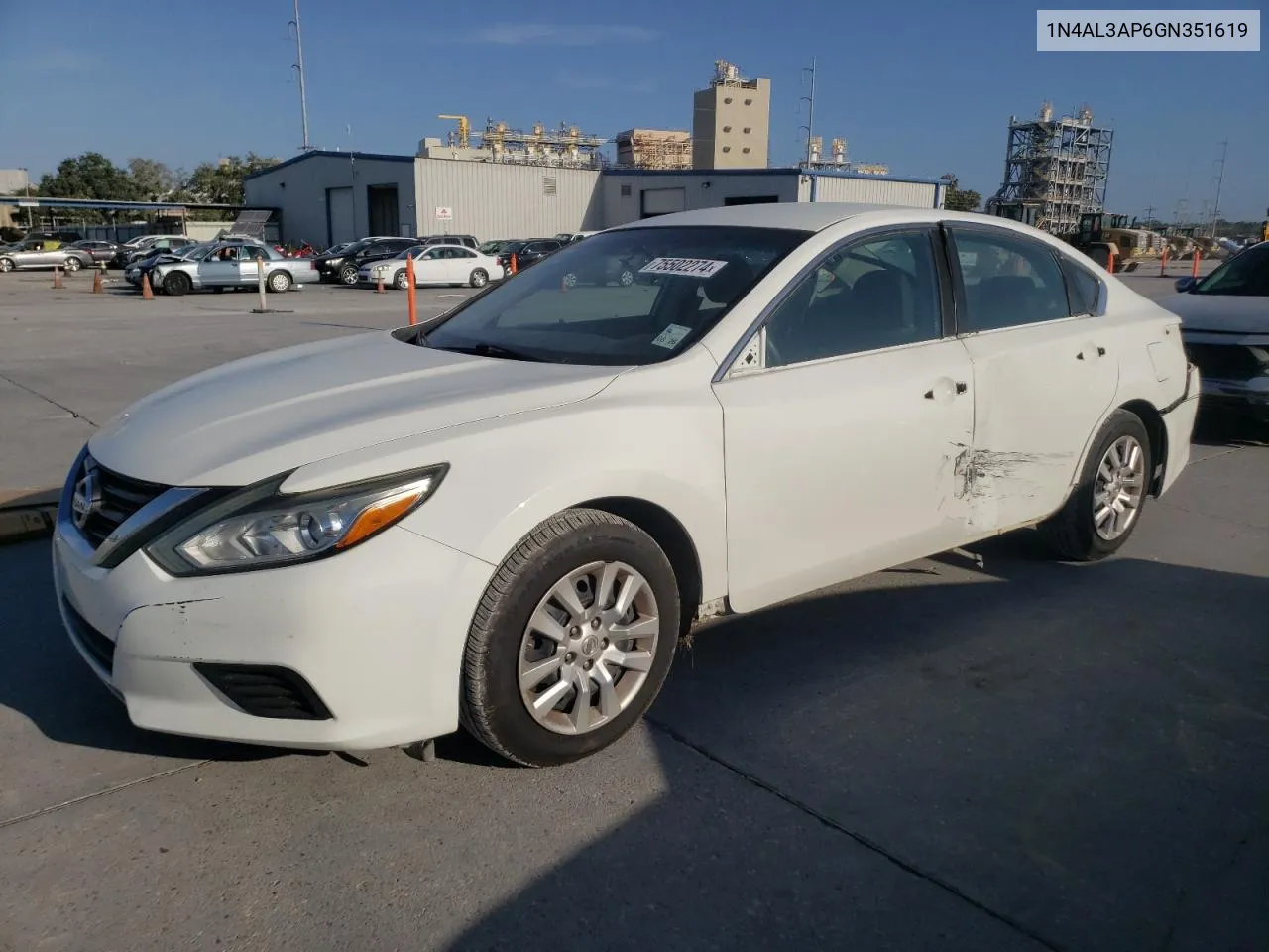 2016 Nissan Altima 2.5 VIN: 1N4AL3AP6GN351619 Lot: 75502274