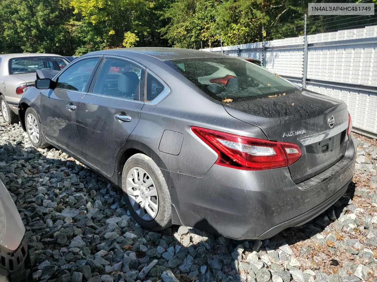 2017 Nissan Altima 2.5 VIN: 1N4AL3AP4HC481749 Lot: 74708294