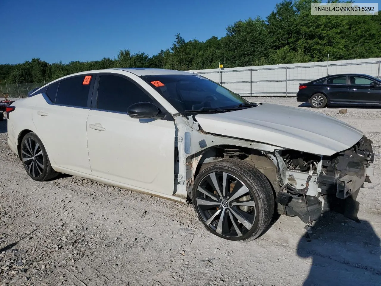 2019 Nissan Altima Sr VIN: 1N4BL4CV9KN315292 Lot: 60124304