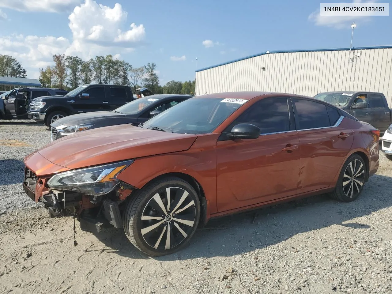 2019 Nissan Altima Sr VIN: 1N4BL4CV2KC183651 Lot: 74352974