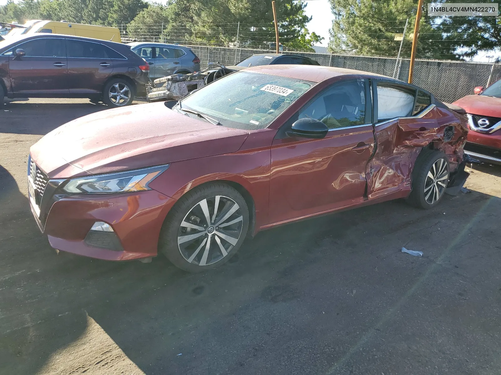 2021 Nissan Altima Sr VIN: 1N4BL4CV4MN422270 Lot: 65397034