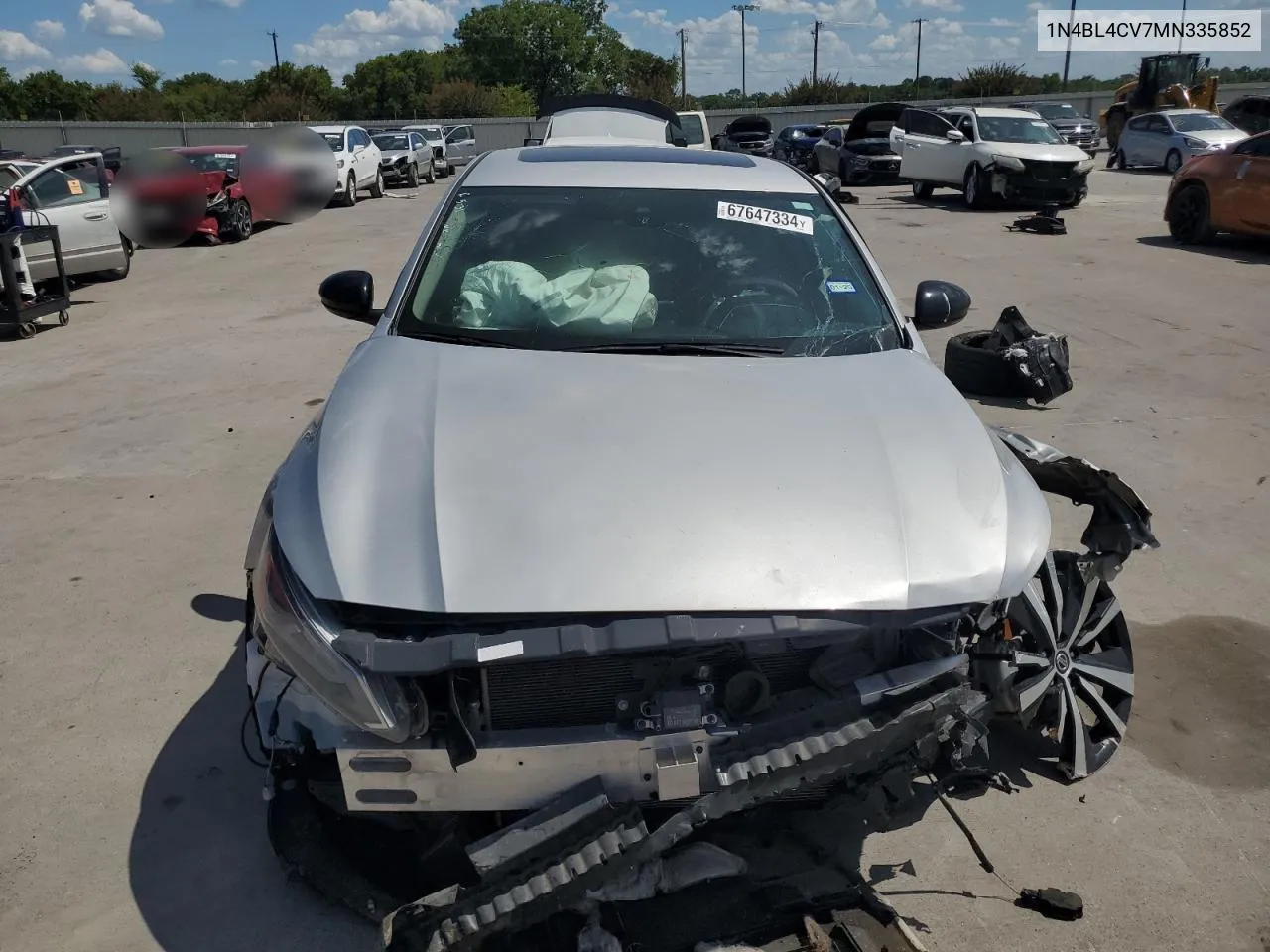 2021 Nissan Altima Sr VIN: 1N4BL4CV7MN335852 Lot: 67647334