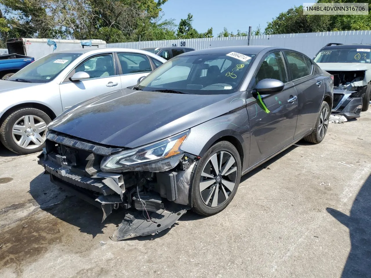 2022 Nissan Altima Sv VIN: 1N4BL4DV0NN316706 Lot: 68664014