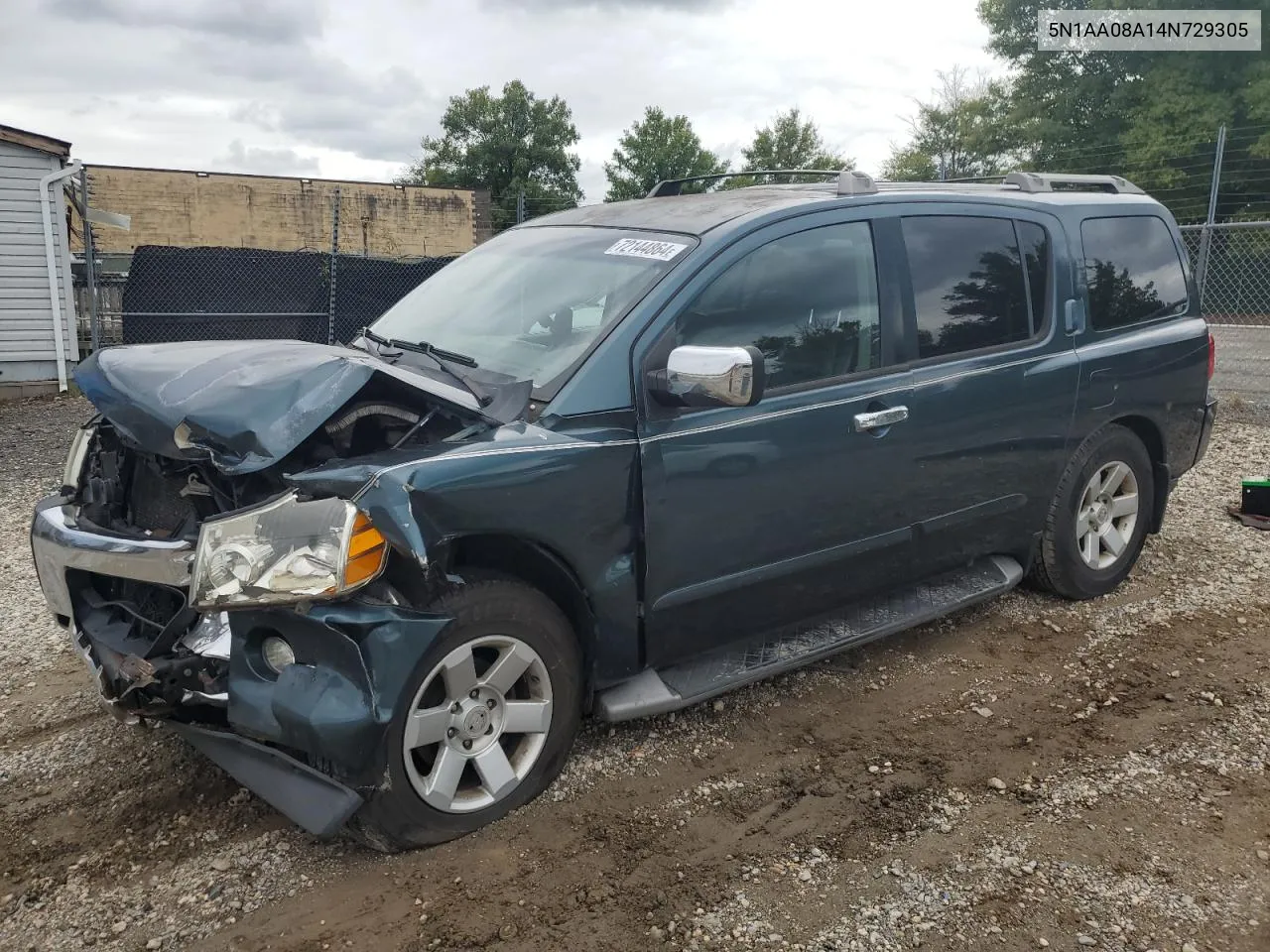 2004 Nissan Armada Se VIN: 5N1AA08A14N729305 Lot: 72144864