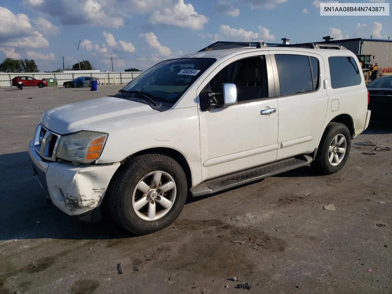 2004 Nissan Armada Se VIN: 5N1AA08B44N743871 Lot: 74800544