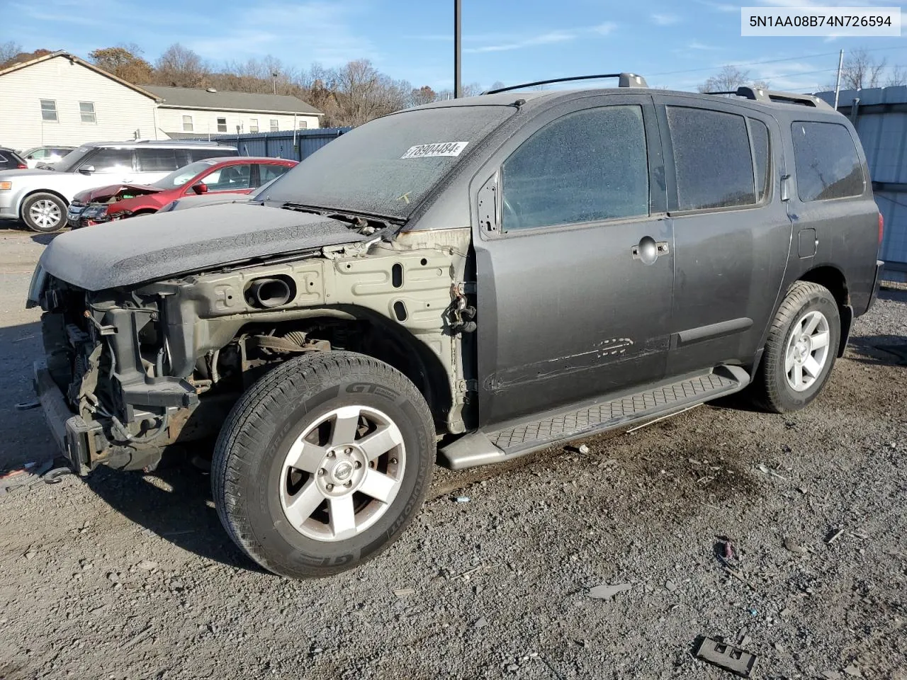 2004 Nissan Armada Se VIN: 5N1AA08B74N726594 Lot: 78904484