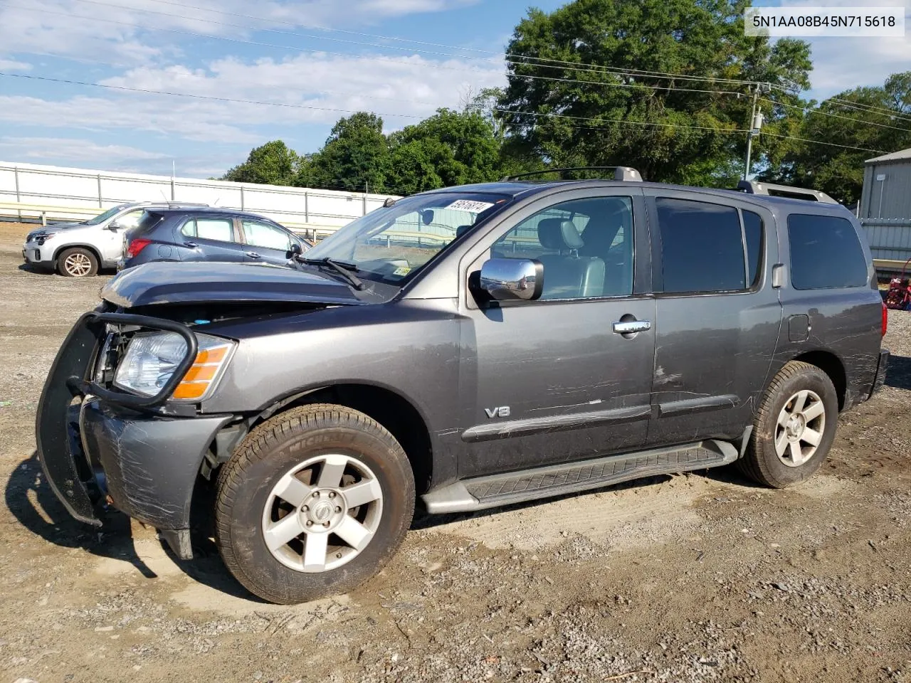 2005 Nissan Armada Se VIN: 5N1AA08B45N715618 Lot: 59516874