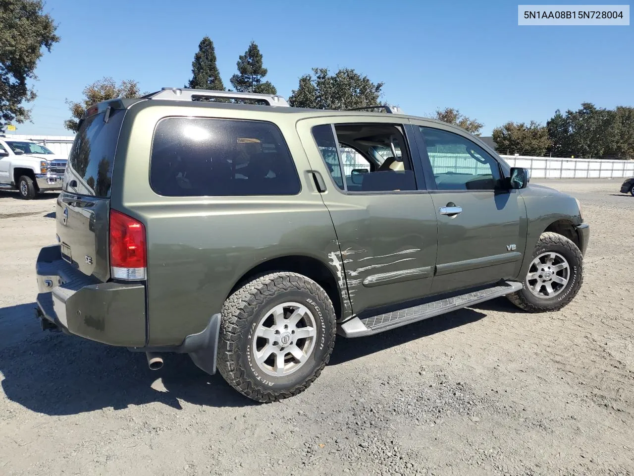 2005 Nissan Armada Se VIN: 5N1AA08B15N728004 Lot: 73393504