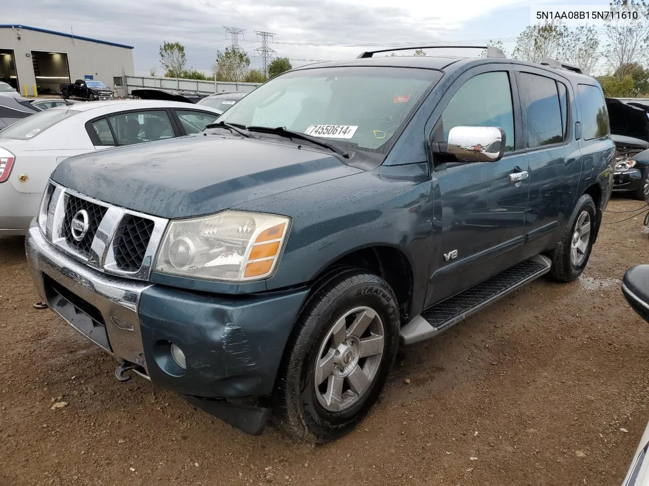 2005 Nissan Armada Se VIN: 5N1AA08B15N711610 Lot: 74550614