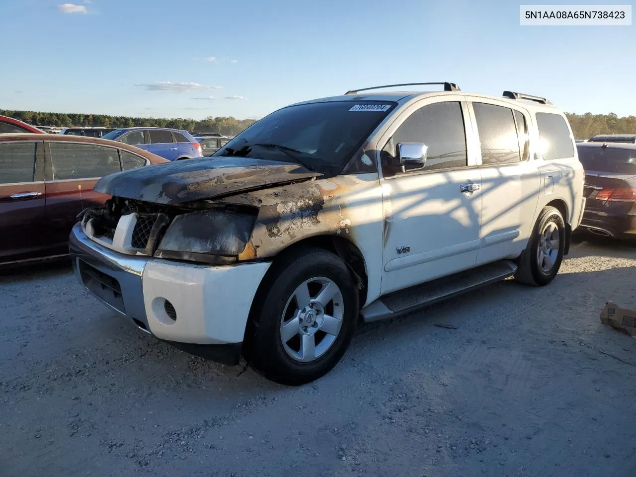 2005 Nissan Armada Se VIN: 5N1AA08A65N738423 Lot: 76040204