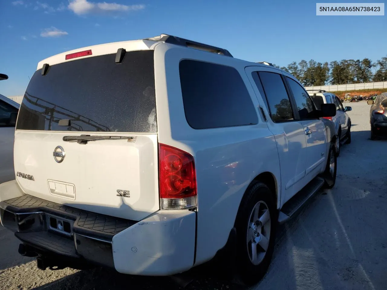 2005 Nissan Armada Se VIN: 5N1AA08A65N738423 Lot: 76040204