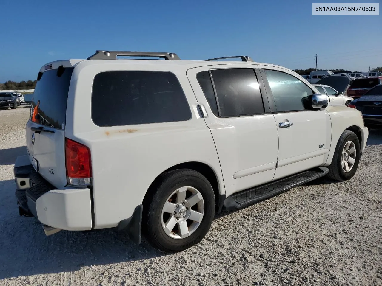 2005 Nissan Armada Se VIN: 5N1AA08A15N740533 Lot: 77441094