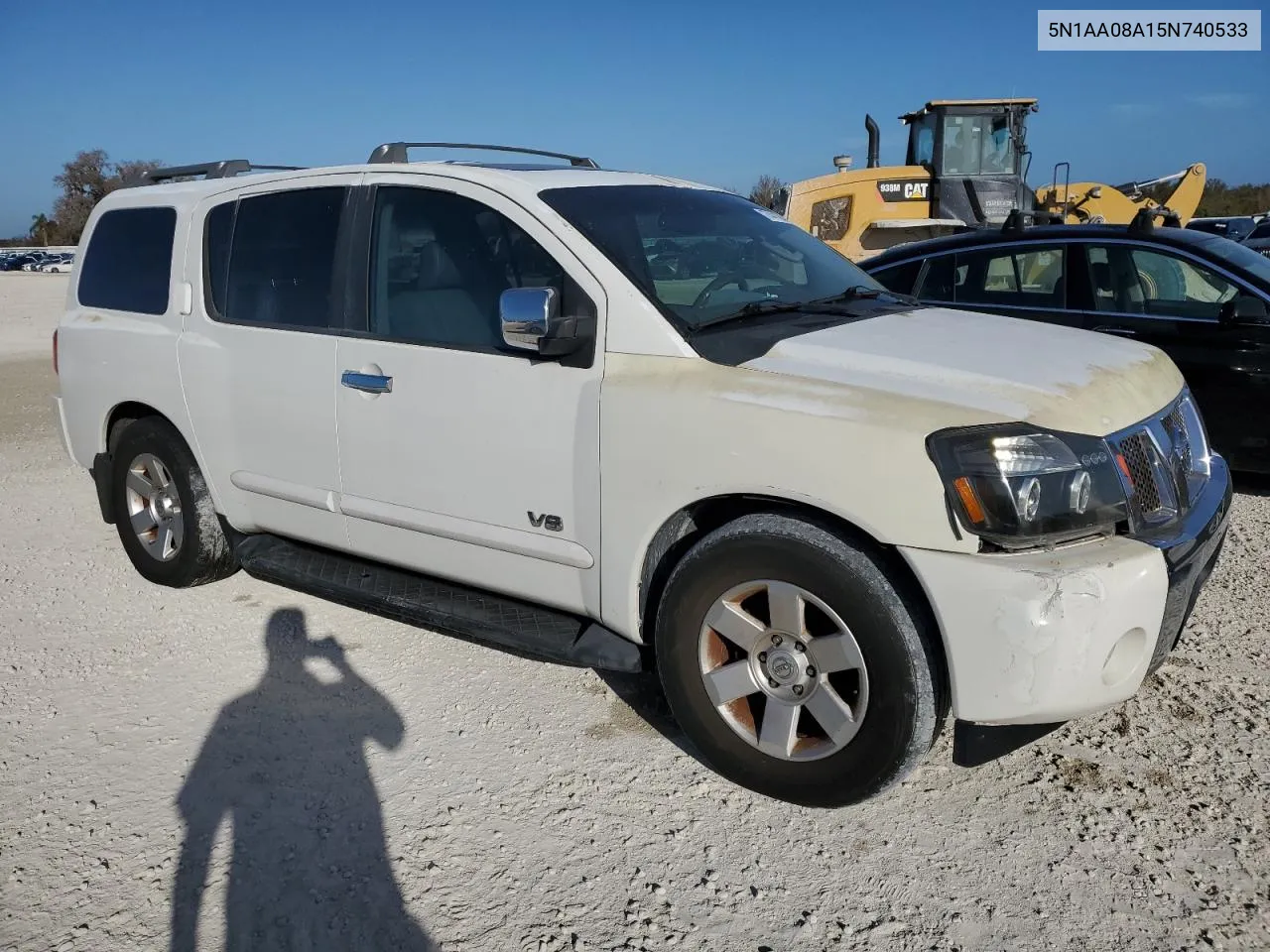 2005 Nissan Armada Se VIN: 5N1AA08A15N740533 Lot: 77441094