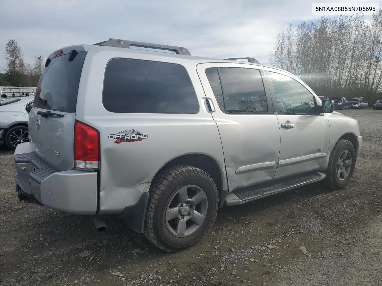 2005 Nissan Armada Se VIN: 5N1AA08B55N705695 Lot: 77833934