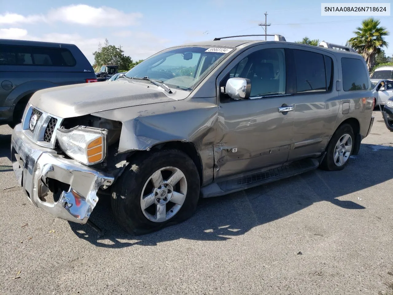 2006 Nissan Armada Se VIN: 5N1AA08A26N718624 Lot: 59983134