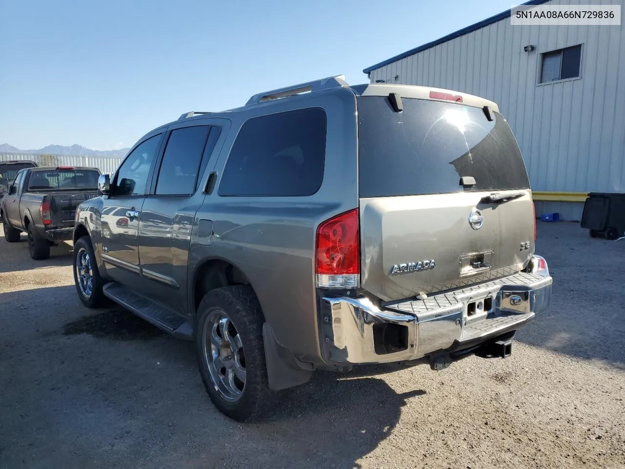 2006 Nissan Armada Se VIN: 5N1AA08A66N729836 Lot: 69994694