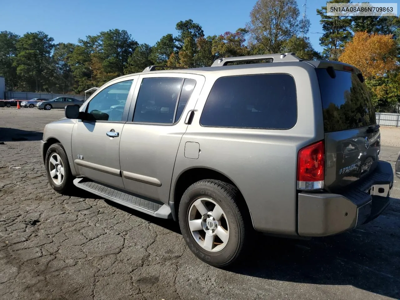 2006 Nissan Armada Se VIN: 5N1AA08A86N709863 Lot: 77378564