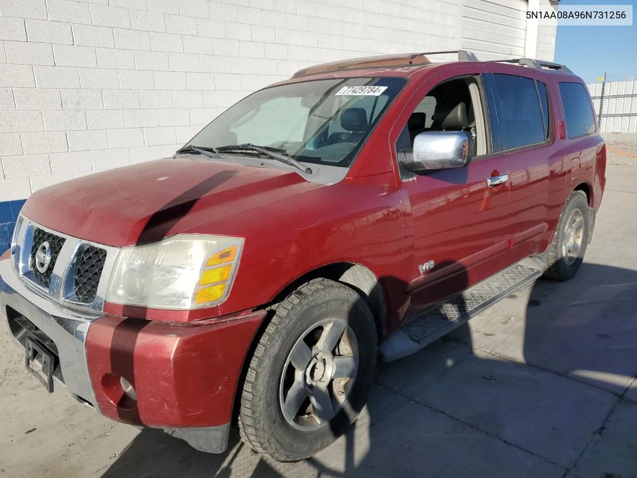 2006 Nissan Armada Se VIN: 5N1AA08A96N731256 Lot: 77429784