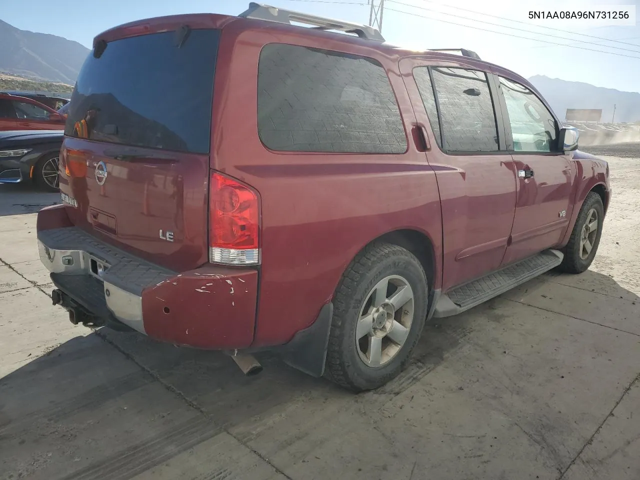 2006 Nissan Armada Se VIN: 5N1AA08A96N731256 Lot: 77429784