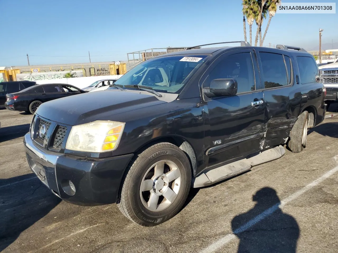 2006 Nissan Armada Se VIN: 5N1AA08A66N701308 Lot: 77813084