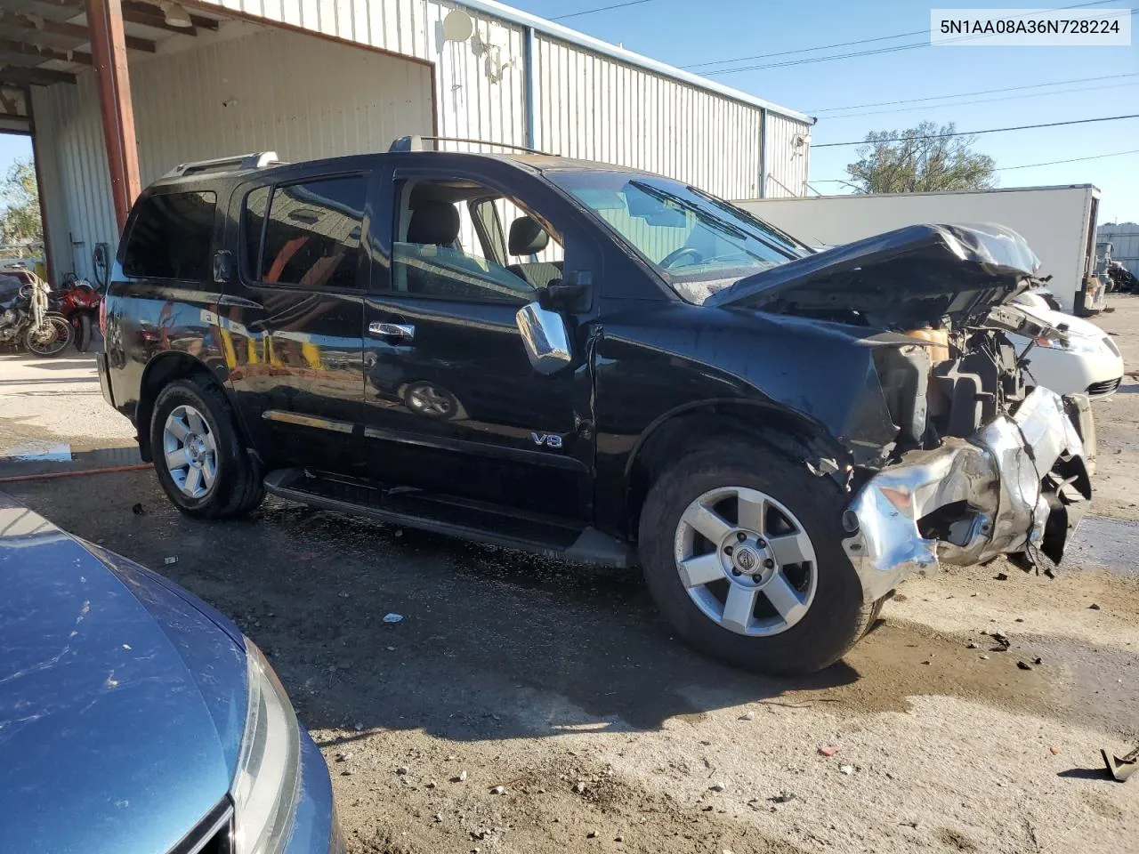 2006 Nissan Armada Se VIN: 5N1AA08A36N728224 Lot: 80828674