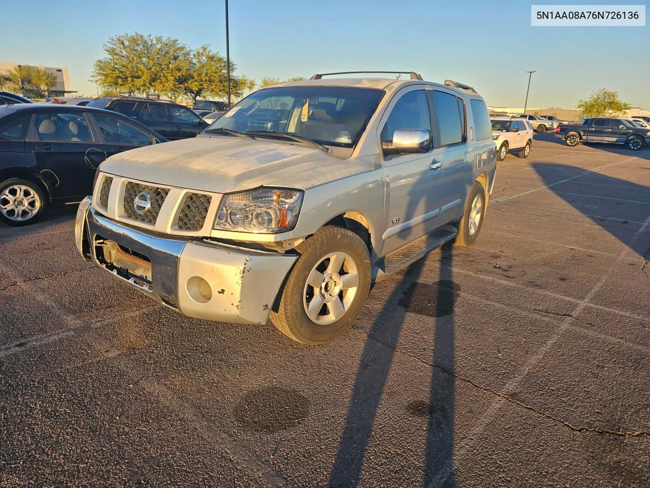 2006 Nissan Armada Se VIN: 5N1AA08A76N726136 Lot: 81002484