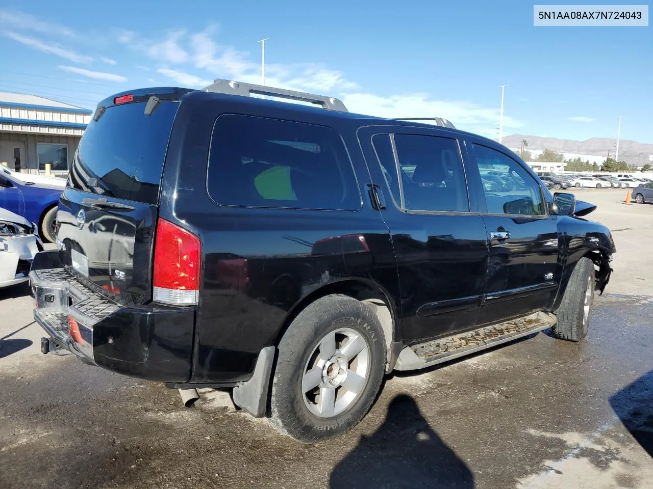 2007 Nissan Armada Se VIN: 5N1AA08AX7N724043 Lot: 40698564