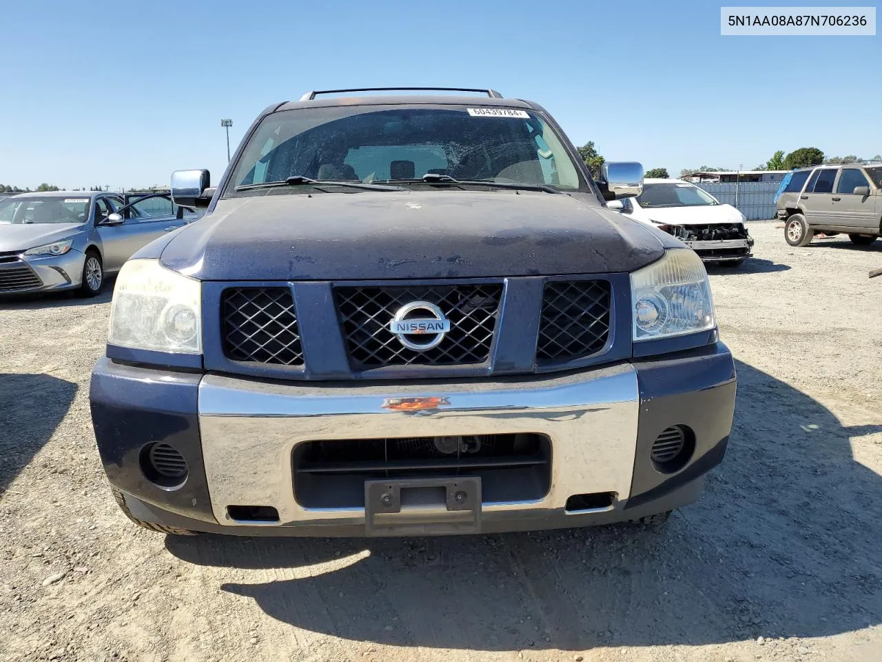 2007 Nissan Armada Se VIN: 5N1AA08A87N706236 Lot: 60439784