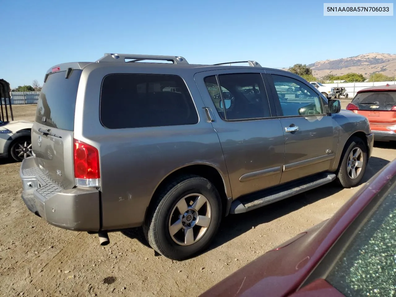 2007 Nissan Armada Se VIN: 5N1AA08A57N706033 Lot: 73253294