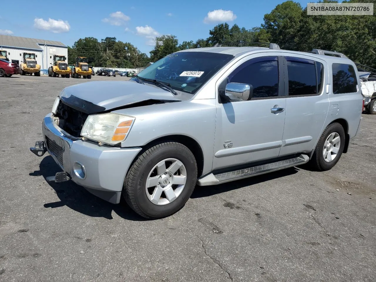 2007 Nissan Armada Se VIN: 5N1BA08A87N720786 Lot: 74284974