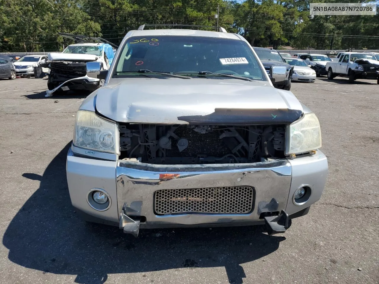 2007 Nissan Armada Se VIN: 5N1BA08A87N720786 Lot: 74284974