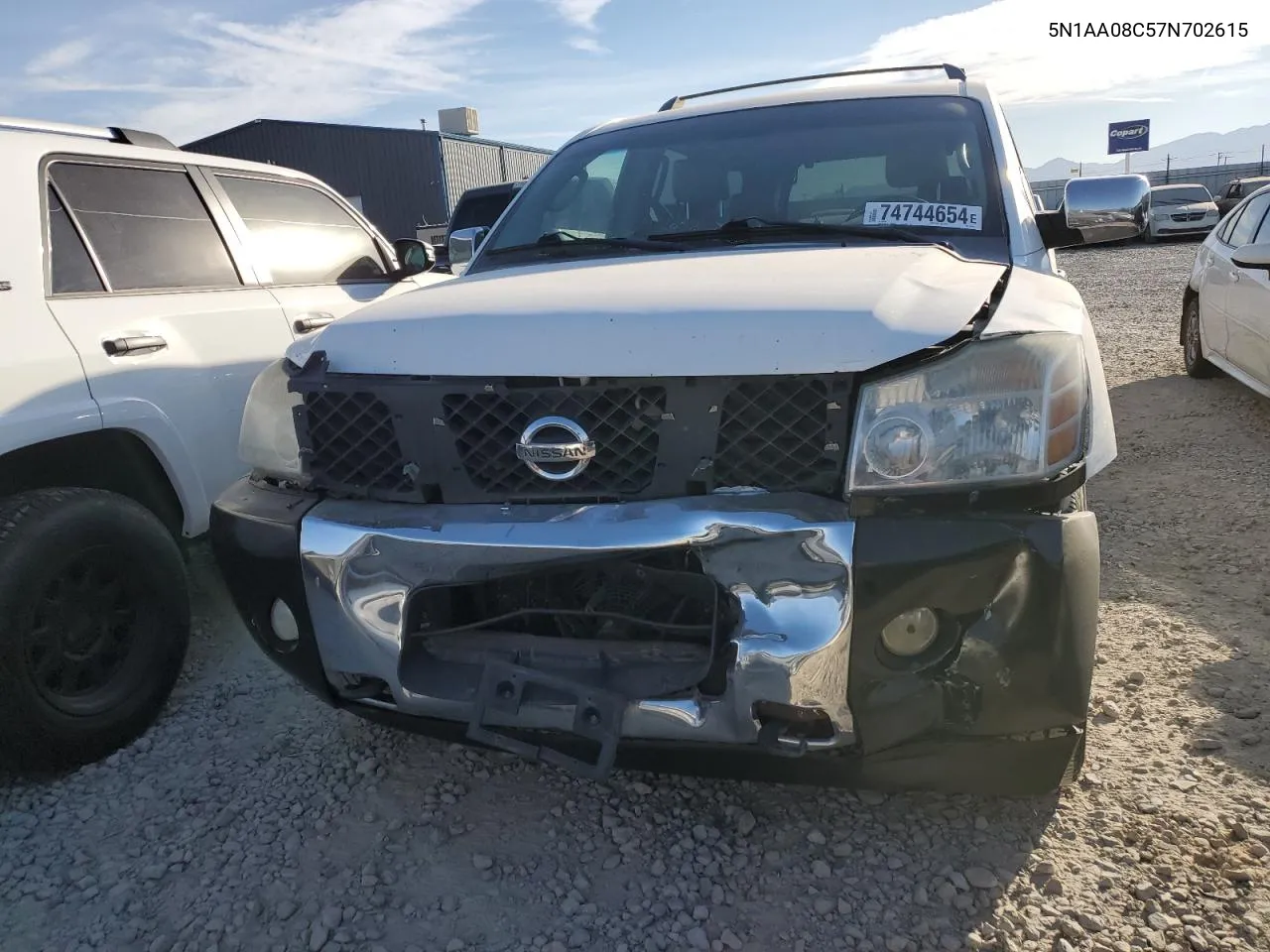 2007 Nissan Armada Se VIN: 5N1AA08C57N702615 Lot: 74744654