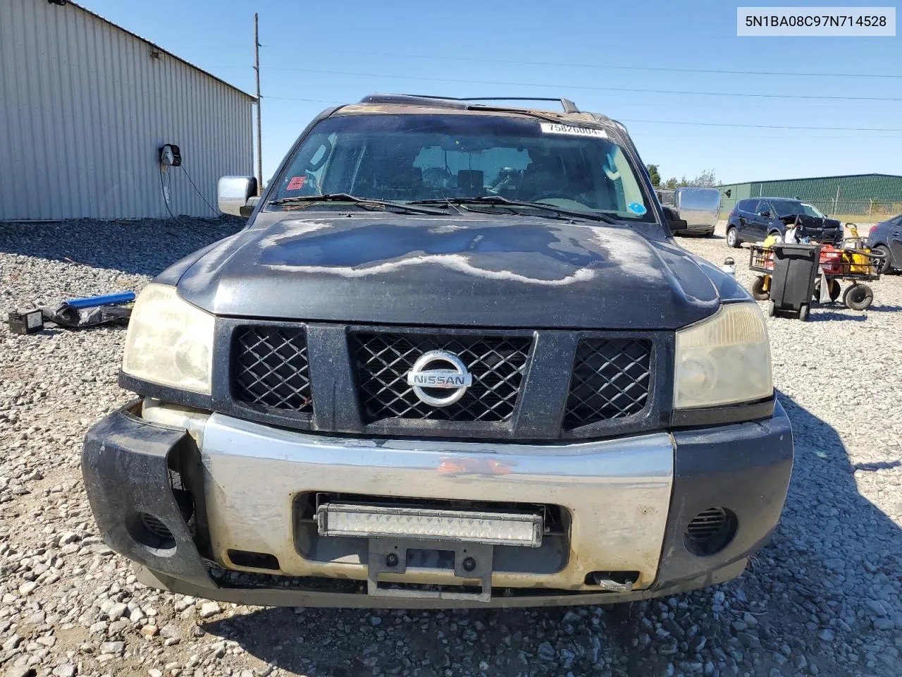 2007 Nissan Armada Se VIN: 5N1BA08C97N714528 Lot: 75826004