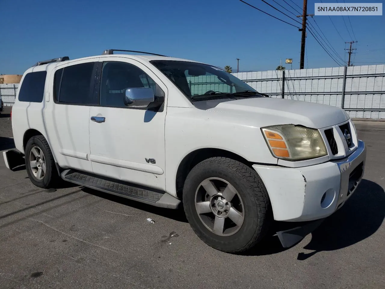 2007 Nissan Armada Se VIN: 5N1AA08AX7N720851 Lot: 78882504