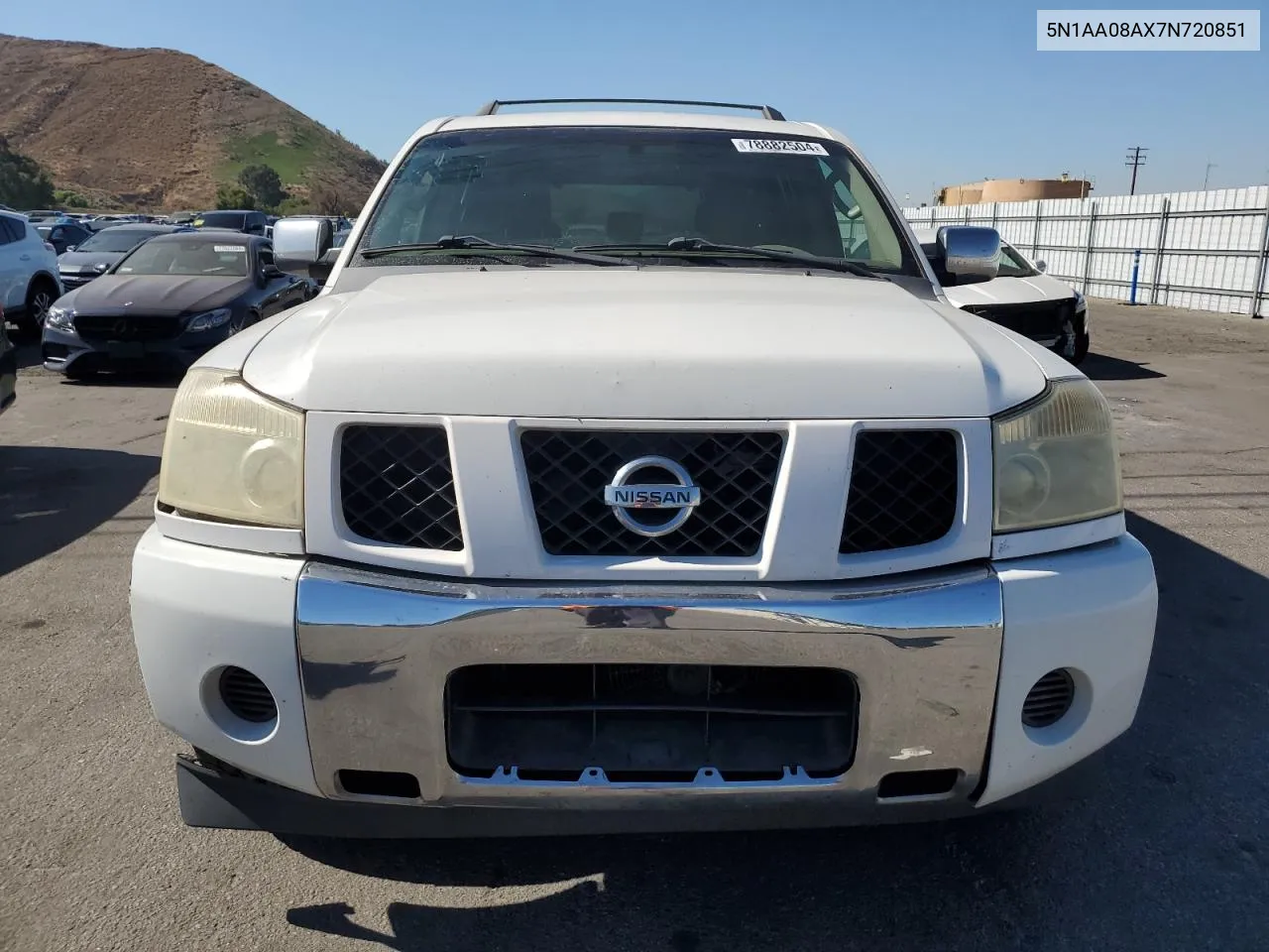 2007 Nissan Armada Se VIN: 5N1AA08AX7N720851 Lot: 78882504