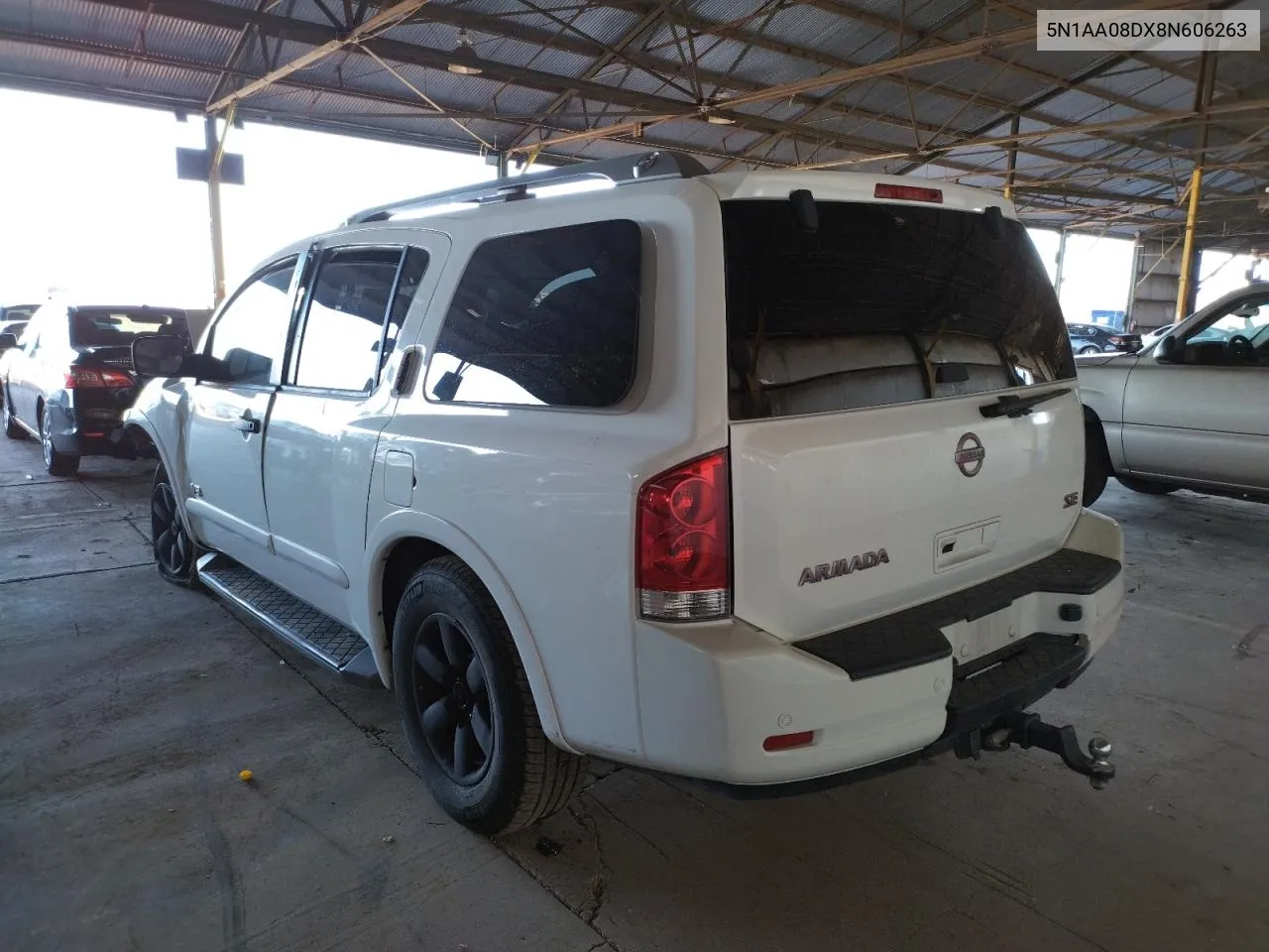 2008 Nissan Armada Se VIN: 5N1AA08DX8N606263 Lot: 44380632