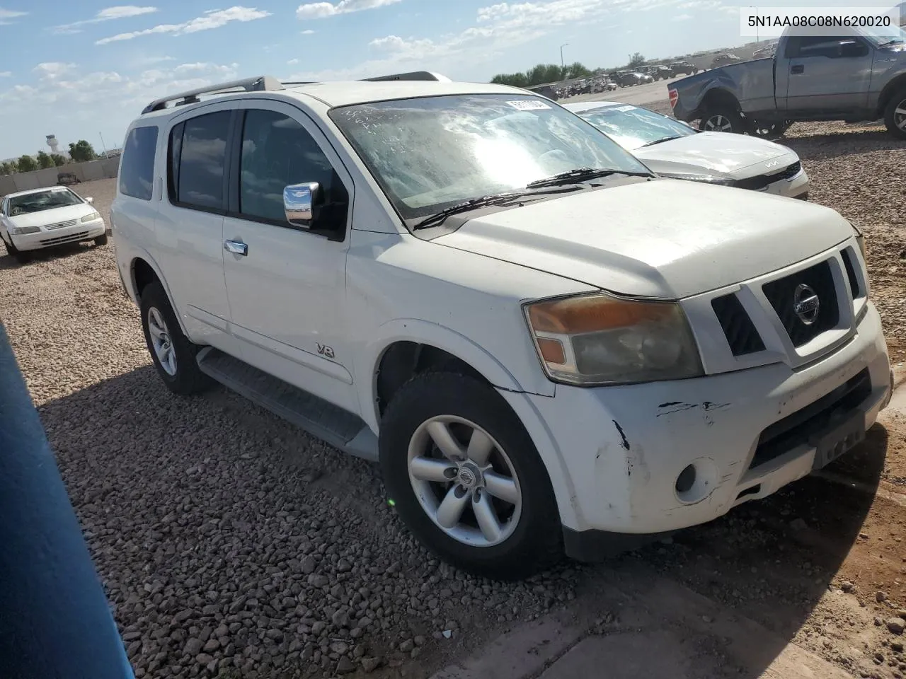 2008 Nissan Armada Se VIN: 5N1AA08C08N620020 Lot: 68117004